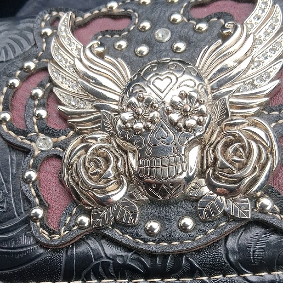 Black and Silver Embellished Women's Clutch - Picture 2 of 5